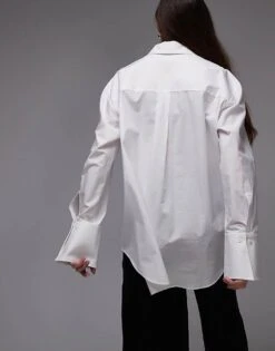 Mango Large Cuff Soft Touch Oversized Shirt In White For Women -Mango Sales 207988818 4