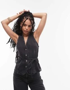 Mango Denim Tie Co-ord In Black -Mango Sales 207988849 1 black 1