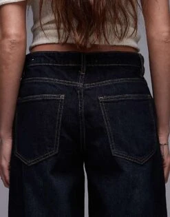 Mango Super Wide Leg Jeans In Dark Blue For Women -Mango Sales 207988856 4