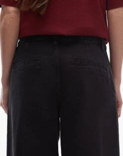 Mango Pleat Front Wide Leg Jeans In Washed Black For Women -Mango Sales 207988869 4