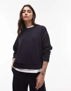 Mango Seam Front Sweat Set In Navy -Mango Sales 207988945 1 navy 1