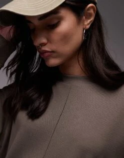 Mango Seam Front Sweatshirt Co-ord In Light Brown For Women -Mango Sales 207988946 3