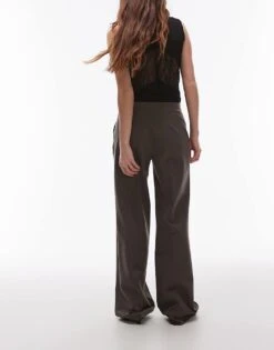 Mango Pleat Front Tailored Trouser In Brown For Women -Mango Sales 207989022 3