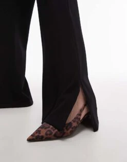 Mango Seam Front Jersey Straight Trouser In Black For Women -Mango Sales 207989043 2