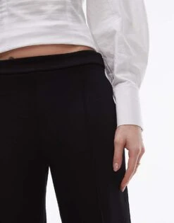 Mango Seam Front Jersey Straight Trouser In Black For Women -Mango Sales 207989043 4