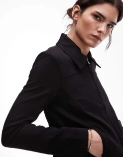 Mango Zip Through Tailored Jacket In Black For Women -Mango Sales 207989077 3