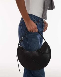 Mango Round Stitch Front Bag In Black For Women -Mango Sales 208010713 3