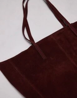 Mango Suede Shoulder Tote Bag In Burgundy For Women -Mango Sales 208010716 4