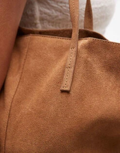 Mango Suede Shoulder Tote Bag In Brown For Women -Mango Sales 208010719 3