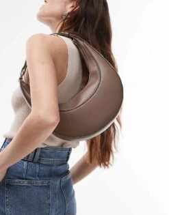 Mango Rounded Shoulder Bag In Brown For Women