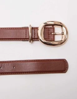 Mango Round Buckle Belt In Brown For Women -Mango Sales 208010776 3
