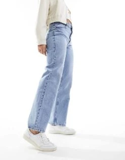 Mango Straight Leg Jeans In Light Blue For Women