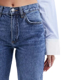 Mango Straight Leg Jeans In Dark Blue For Women Mid Blue -Mango Sales 208072804 4