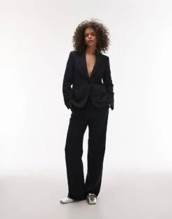 Mango Lightweight Thin Pinstripe Suit In Navy