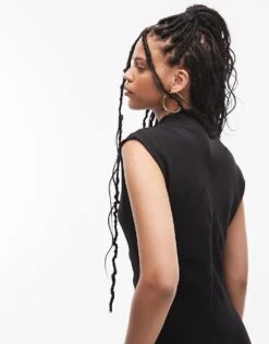 Mango Gathered Waist Detail Midaxi Dress In Black For Women -Mango Sales 208126122 3