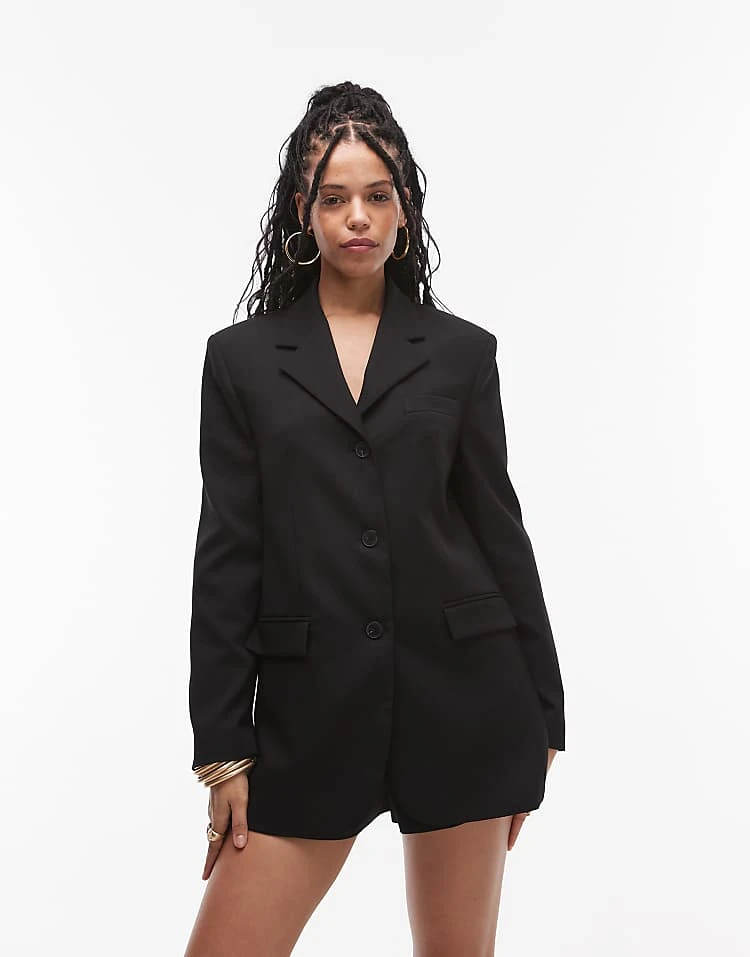 Mango Capsule Longline Blazer Co-ord In Black For Women 2 Mango Capsule Longline Blazer Co-ord In Black For Women - Image 2