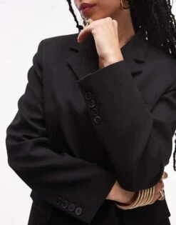 Mango Capsule Longline Blazer Co-ord In Black For Women 7 Mango Capsule Longline Blazer Co-ord In Black For Women -Mango Sales 208126317 3