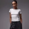 Mango Seamed Lettuce Edge T-shirt In White For Women