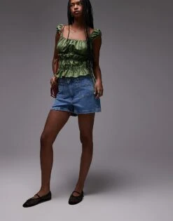 Mango Pocket Front Slim Denim Shorts In Light Blue For Women -Mango Sales 208126578 1 lightblue 1