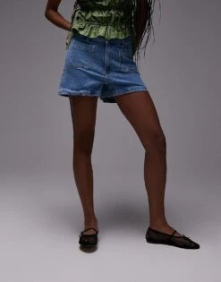 Mango Pocket Front Slim Denim Shorts In Light Blue For Women -Mango Sales 208126578 4