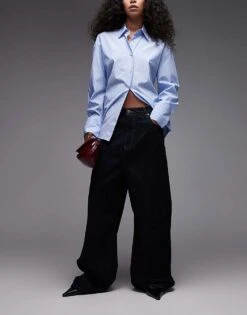 Mango Capsule Super Wide Leg Jeans In Indigo For Women Indigo Blue -Mango Sales 208126596 1 indigoblue 1