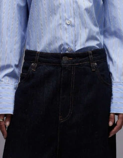 Mango Capsule Super Wide Leg Jeans In Indigo For Women Indigo Blue -Mango Sales 208126596 4