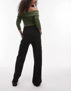 Mango Straight Leg Woven Trouser In Black For Women -Mango Sales 208126817 3