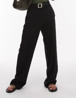 Mango Straight Leg Woven Trouser In Black For Women -Mango Sales 208126817 5