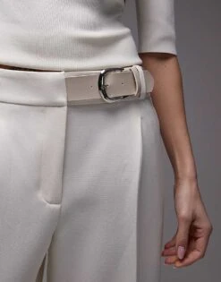 Mango Buckle Waistband Straight Leg Trousers In White For Women -Mango Sales 208126818 3