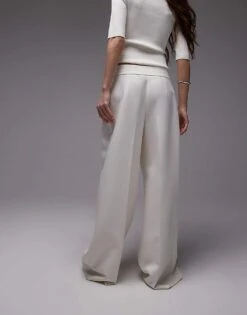 Mango Buckle Waistband Straight Leg Trousers In White For Women -Mango Sales 208126818 4