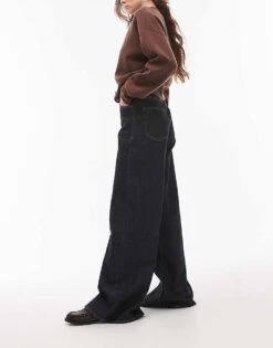 Mango Longline Wide Leg Jeans In Dark Blue For Women 8 Mango Longline Wide Leg Jeans In Dark Blue For Women -Mango Sales 208126819 3