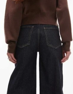 Mango Longline Wide Leg Jeans In Dark Blue For Women 9 Mango Longline Wide Leg Jeans In Dark Blue For Women -Mango Sales 208126819 4