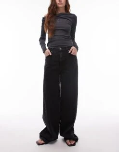 Mango Rigid Straight Leg Jeans In Black For Women -Mango Sales 208126832 1 black 1