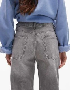 Mango Mid Rise Straight Leg Jeans In Grey For Women -Mango Sales 208126833 5