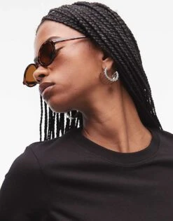 Mango Micro Tortoise Shell Sunglasses In Brown For Women -Mango Sales 208126914 4