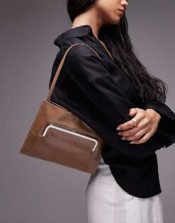 Mango Front Pocket Detail Shoulder Bag In Tan For Women -Mango Sales 208126954 4