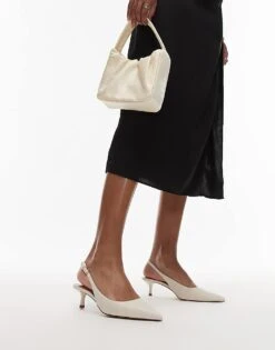 Mango Pointed Kitten Heel In Cream For Women -Mango Sales 208126961 3