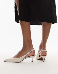 Mango Pointed Kitten Heel In Cream For Women -Mango Sales 208126961 4