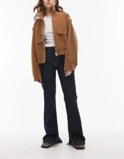 Mango Split Hem Flare Jean In Dark Blue For Women -Mango Sales 208126965 1 darkblue 1