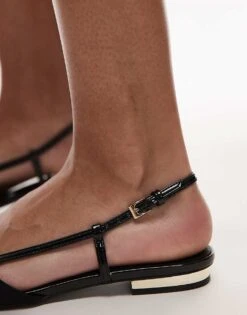 Mango Open Back Ballet Pumps In Black For Women -Mango Sales 208127149 3