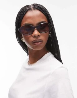 Mango Round Sunglasses In Brown For Women