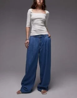 Mango Pleat Front Slouchy Jeans In Light Blue For Women -Mango Sales 208127213 1 lightblue 1