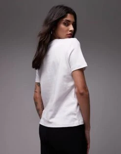 Mango Premium T-shirt In White For Women -Mango Sales 208147675 4