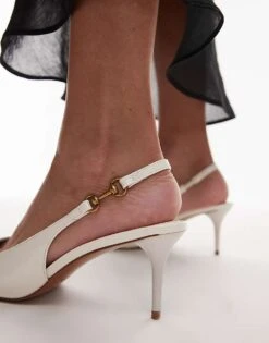 Mango Sling Back Heel In White For Women -Mango Sales 208147705 3