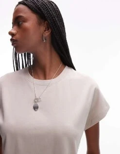 Mango Cap Sleeve Premium T-shirt In Beige For Women -Mango Sales 208176711 4