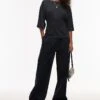 Mango Pleat Front Slouchy Jeans In Dark Blue For Women