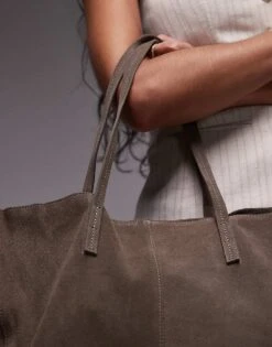 Mango Suede Shoulder Tote Bag In Light Brown For Women -Mango Sales 208222681 4