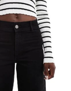 Mango Wide Leg Jeans In Black For Women -Mango Sales 208294195 5