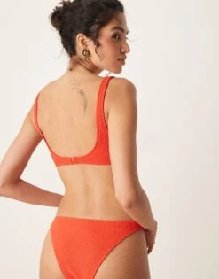Mango Textured Bikini Top In Red For Women -Mango Sales 208339660 4
