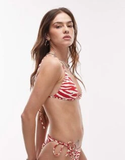 Mango Zebra Bikini In Red